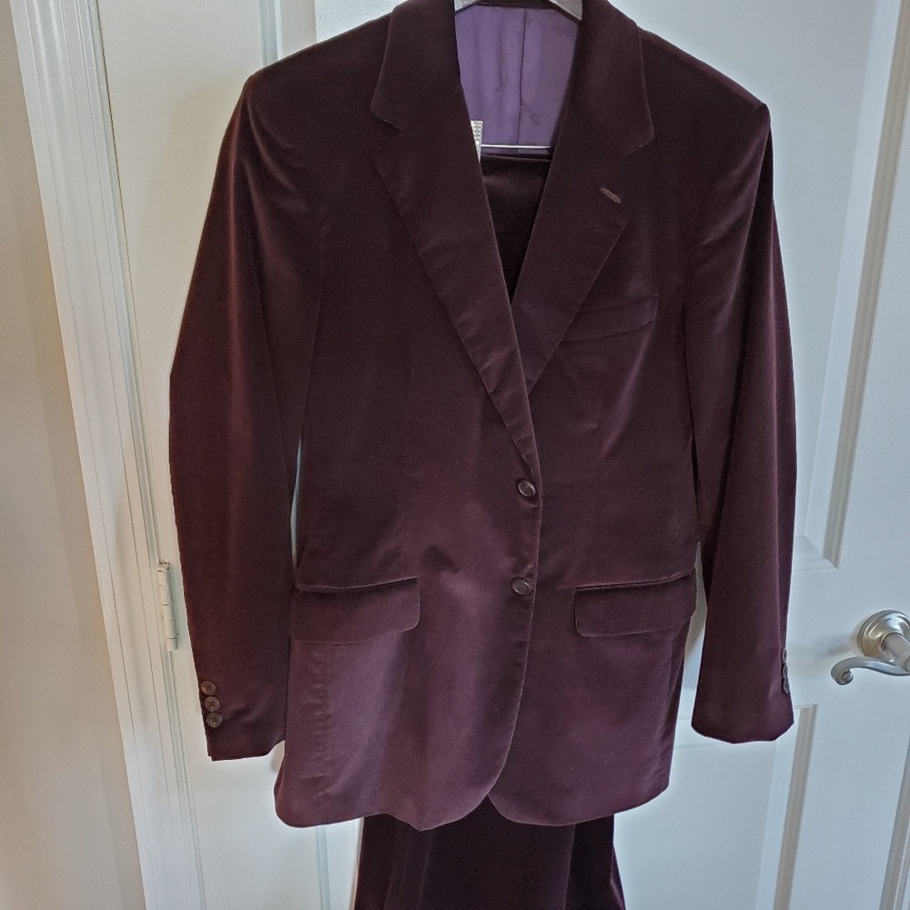 Prada cotton corduroy purple two button suit 50R - Picture 5 of 8